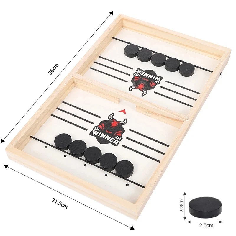 Fast Sling Puck Game Paced Wooden Table Hockey Winner Games Interactive Chess Toys For Adult Children Desktop Battle Board Game