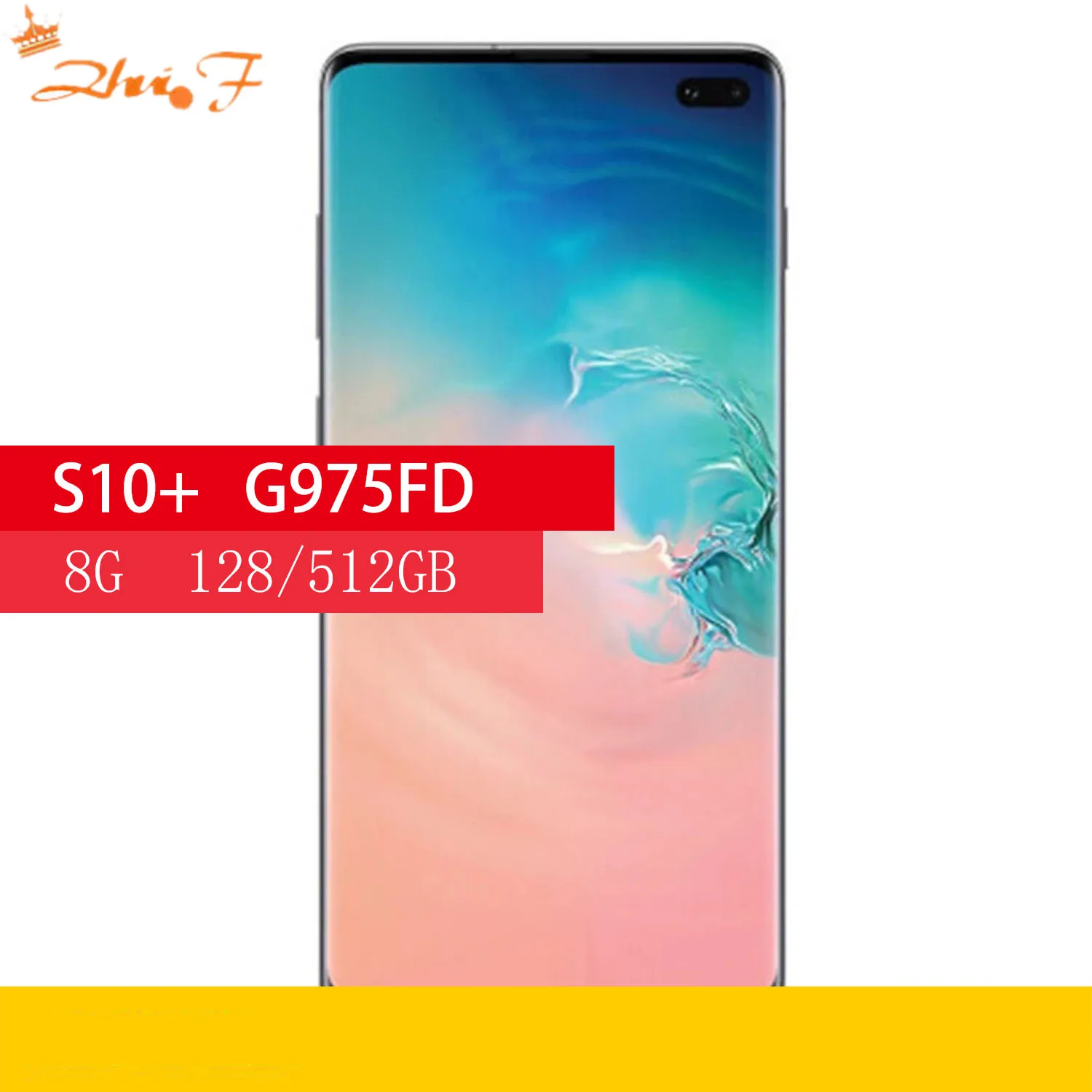 Samsung-Galaxy S10 + Mobile Phone, G975FD, Dual Card, Global Version, 8GB RAM, 128 ROM, Octa Core, 6.4 