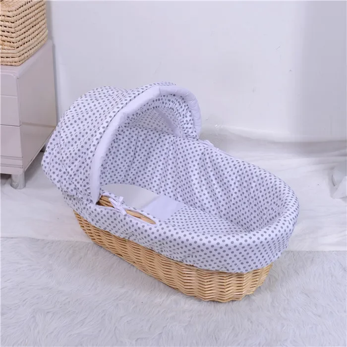 Handmade Straw Wicker Moses Basket Baby Carrier Cribs