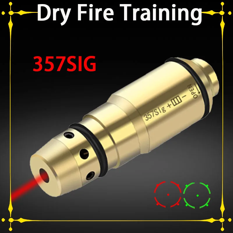 

Tactical 357SIG Caliber Bore Sight Laser Training Bullet Cartridge Red Dot Laser Sight Boresight Dry Fire Training Brass Bullet