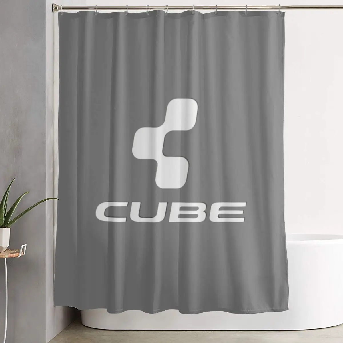 

Cube Cycling Mtb Mountain Bike Shower Curtain Bathroom Polyester Waterproof Bath Curtains with Hooks