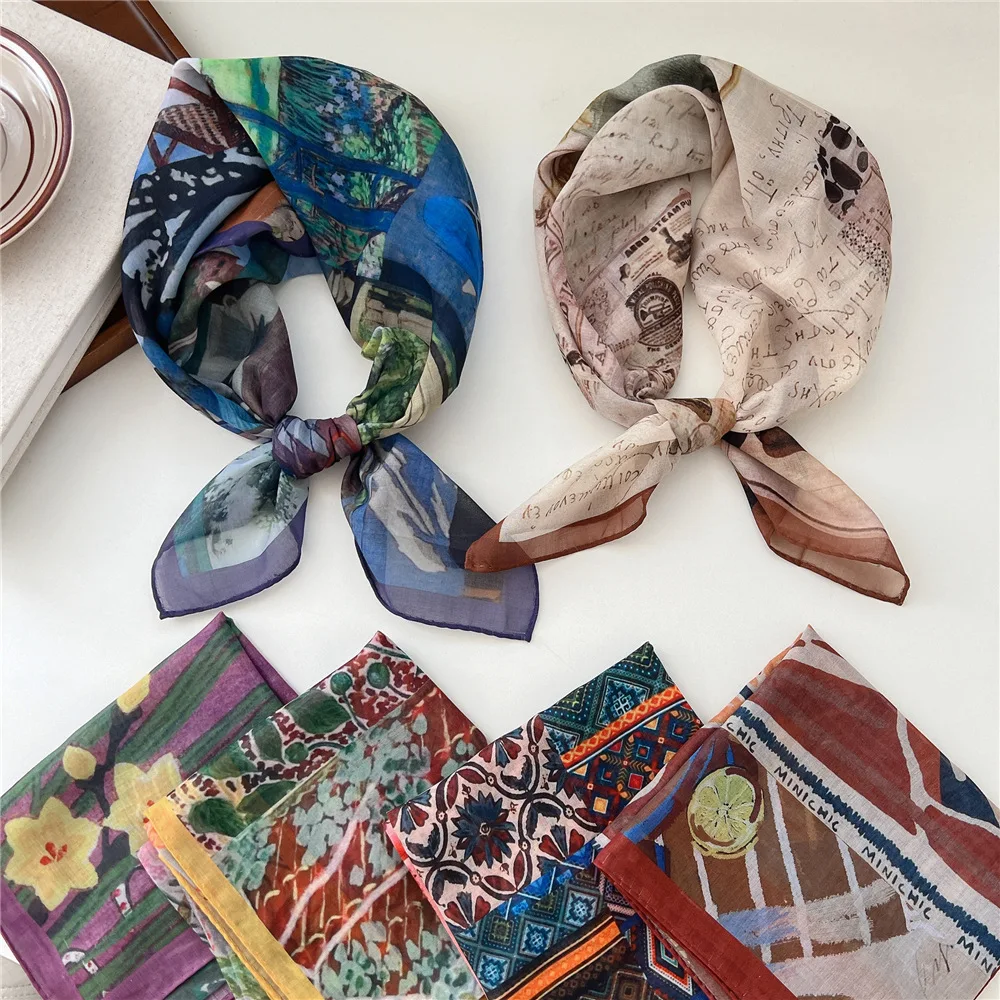 Syal Rambut 70Cm Syal Persegi Jilbab Rambut Bandana Turban Selendang Ikat Kepala Ikat Rambut