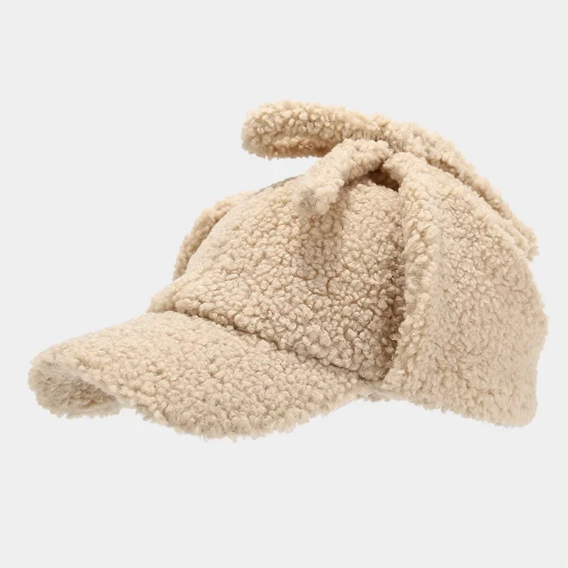 Gorro con orejas sólidas de poliéster para invierno, gorros ajustables para exteriores, gorros de bombardero, gorro cálido para hombres y mujeres 16, 2024