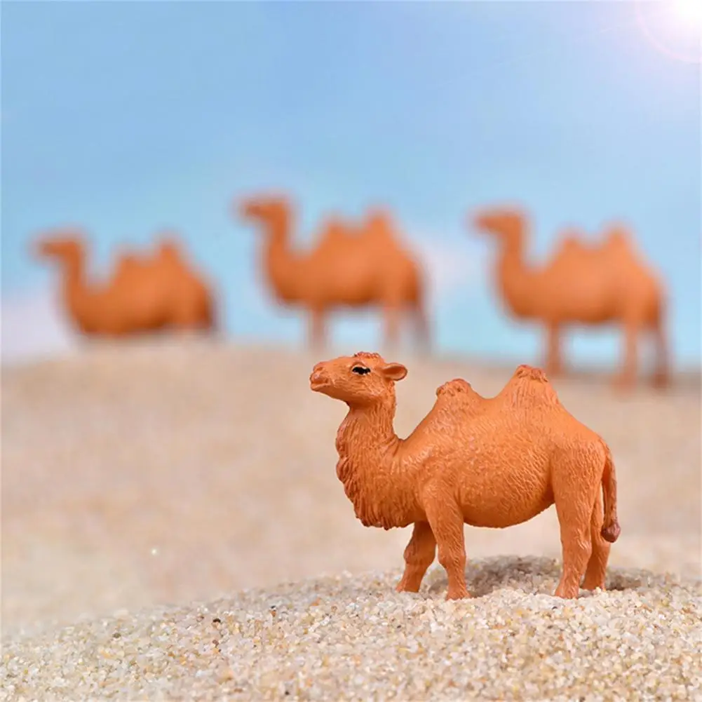 Mini Camel Figurine Realistic Micro Landscape Camel Ornament Animal Statue Desktop Decoration Camel Figurine DIY Camels Statue