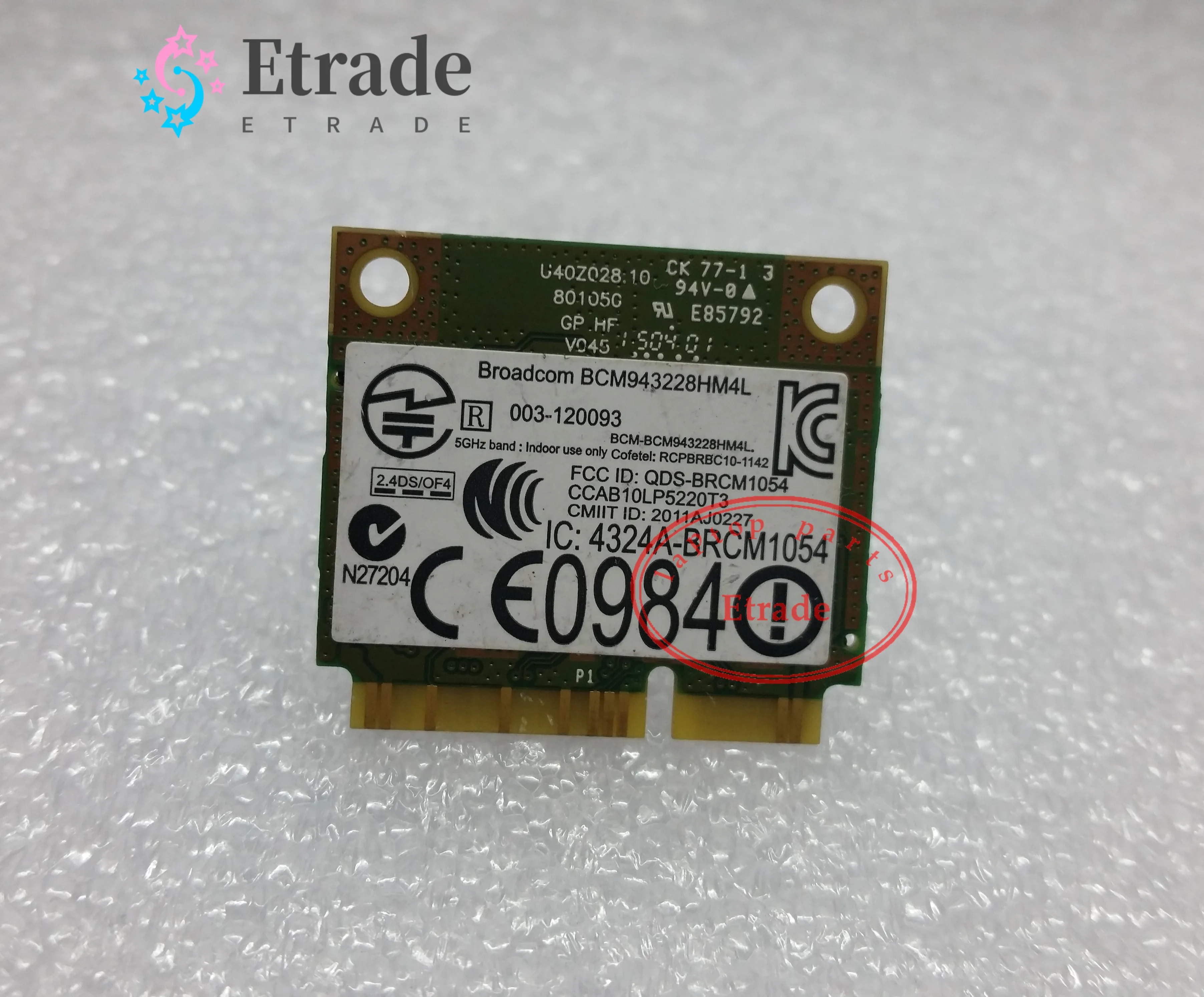 Dual Band Broadcom BCM943228 DW1540 Half Mini PCI Express Wireless Wlan WIFI Card For DELL 1320 1370 1570/1458 1555 03676J