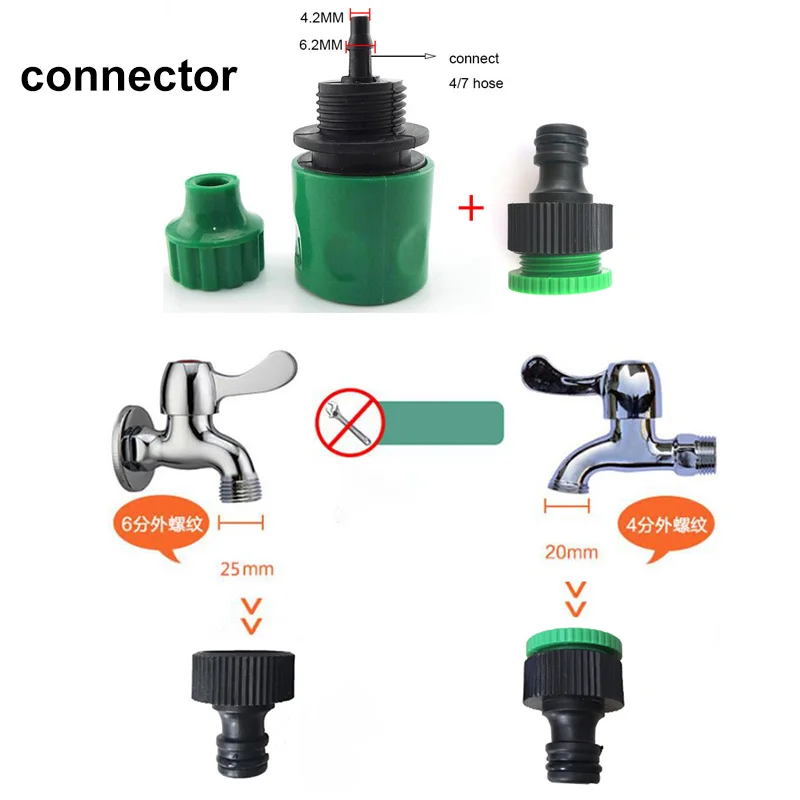 5m 10m Fog Nozzles Micro Automatic misting Garden irrigation watering Kit hose and Gray spray head 4/7mm tee and connector