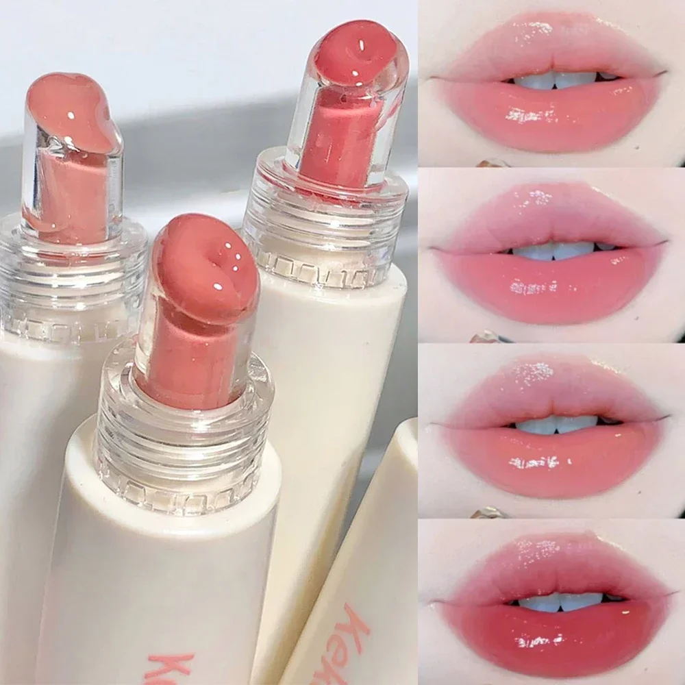 Transparent Jelly Lip Oil Glass Lip Gloss Hydrating Non-sticky Lip Tint Lips Plumper Mirror Water Lipstick Women Makeup Cosmetic