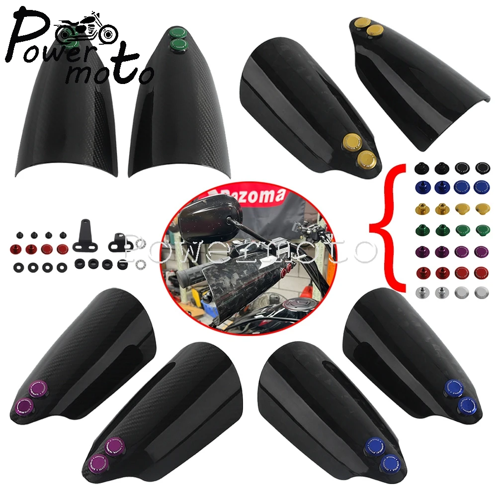 For Harley Softail Standard Deluxe Heritage Classic FXST FLDE FLHC FLHCS 18-24 Motorcycle Carbon Handguards Hand Guard Handlebar