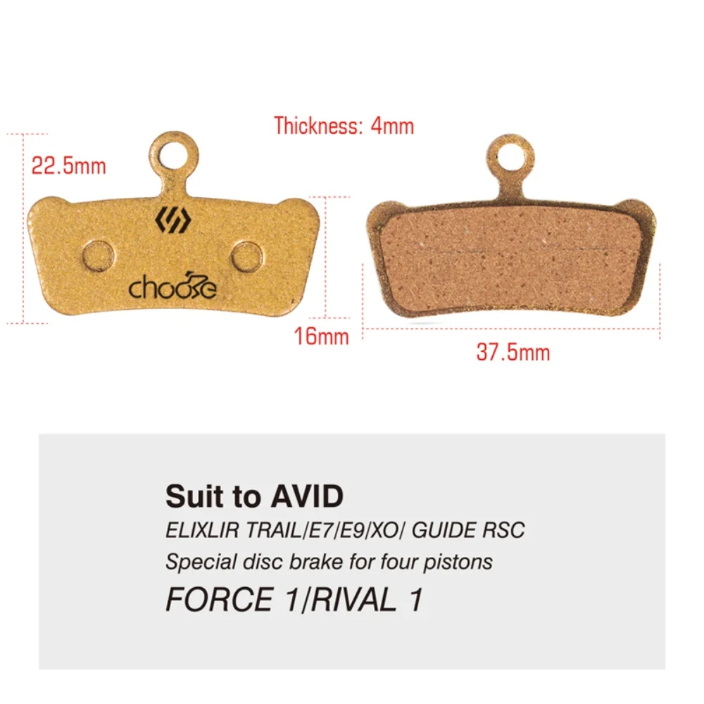 Chooee MTB Bicycle Hydraulic Disk Brake Pad Semimetal/Resin For Sram Guide Avid XO Trail Elixir 7 9 Bike Accessories