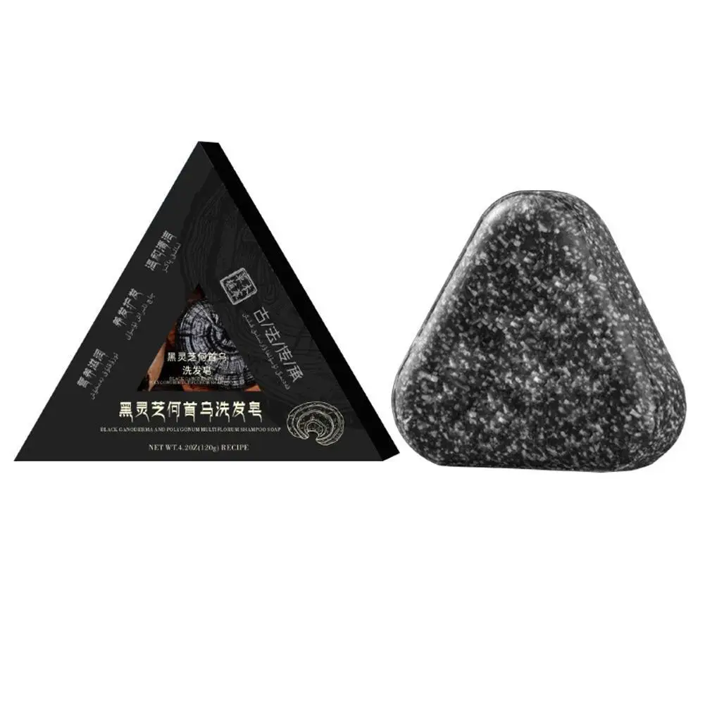 

Шампунь Polygonum Multiflorum, черное мыло для волос Рейши, черное мыло ручной работы, холодное мыло, эфирное масло, уход за волосами, растительное мыло