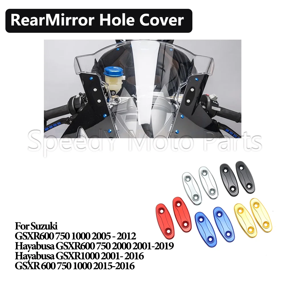 

Motorcycle Windscreen Mirror Cover Rear Mirror Hole Cover Rearview Eliminators Cap For SUZUKI GSXR 600 750 1000 2015-2016 GSX-R