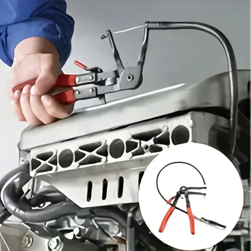 

Clamping Pliers Bendable Hose Clamps Cable Type Flex Cable Long Auto Hose Clamps Straight Hose Bundle Removal Auto Repair Tools