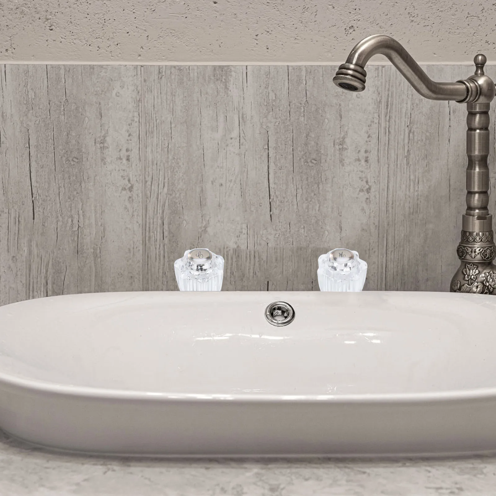 

2pcs Faucet Handle Knobs Replacement Plastic Shower Valve Handles Hot Cold Bath Tub Hose Bib Index Buttons