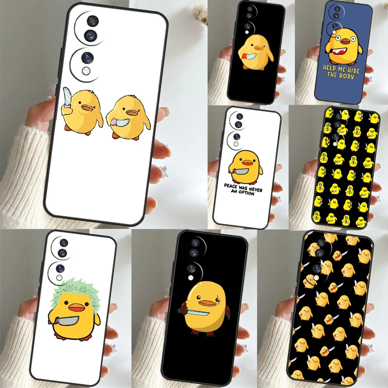 Duck With Knife Duck Cute For Huawei Honor 70 50 X7 X8 X9a P20 P40 P30 Lite P50 Mate 50 Pro P Smart Z 2021 Back Case