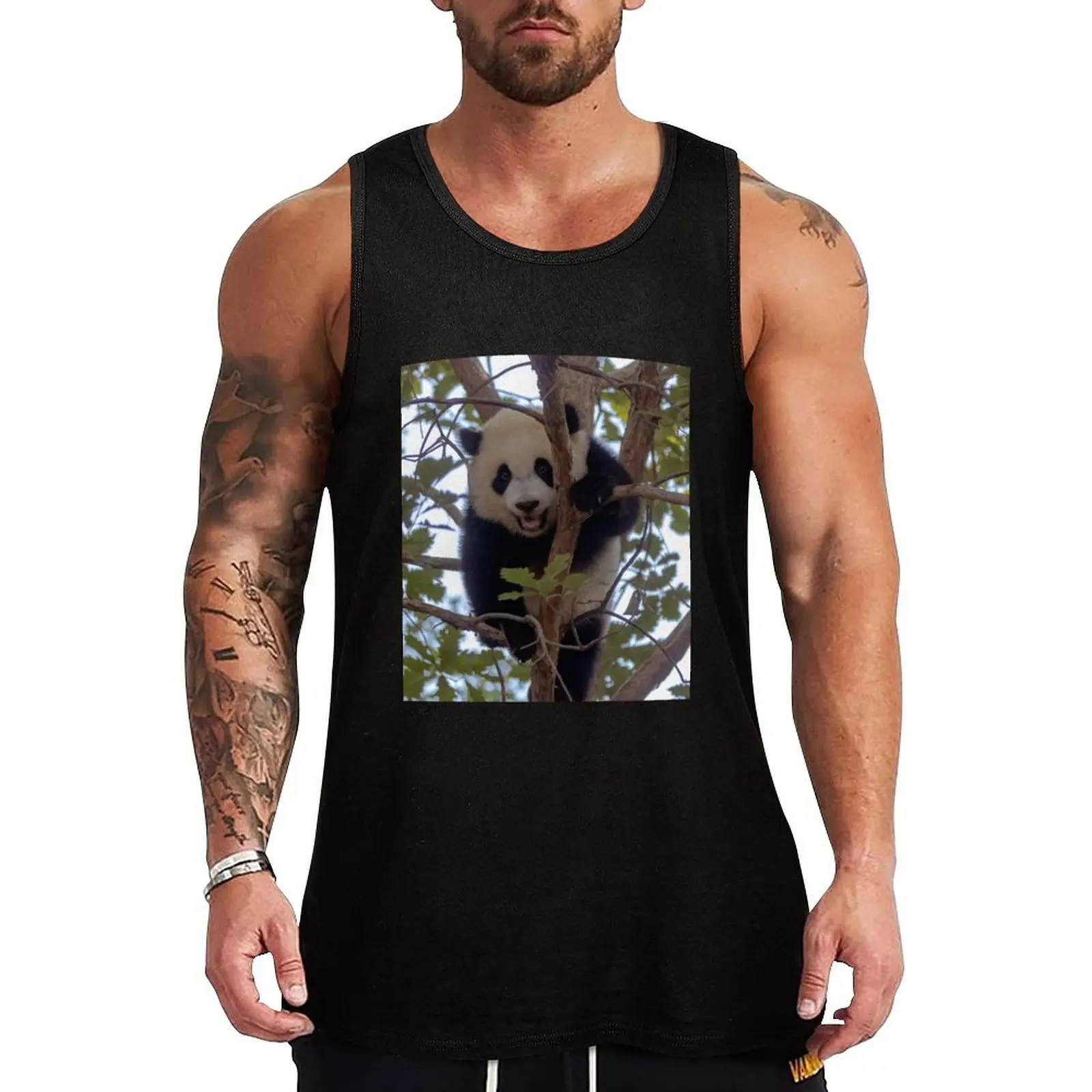 Baby Panda Xiao Qi Ji at the National Zoo Tank Top Top summer t-shirt Men's