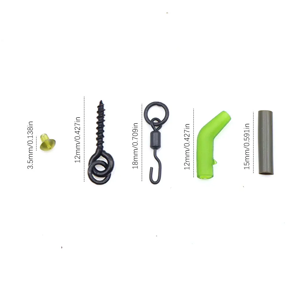 Carp Fishing Accessories Set Spinner Rig Swivel Fishing Hook Aligner Sleeve Heat Shrink Tube For Ronnie Rig Fishing Tackle Tools