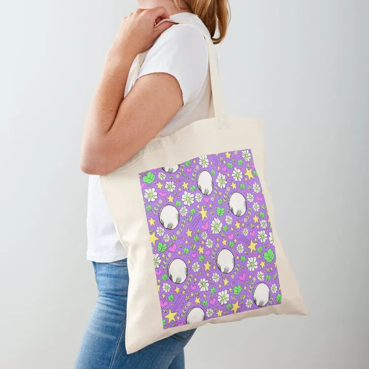 

Moonflower Purple Tote Bag reusable shopping bag tote bag screen Women's custom fabric