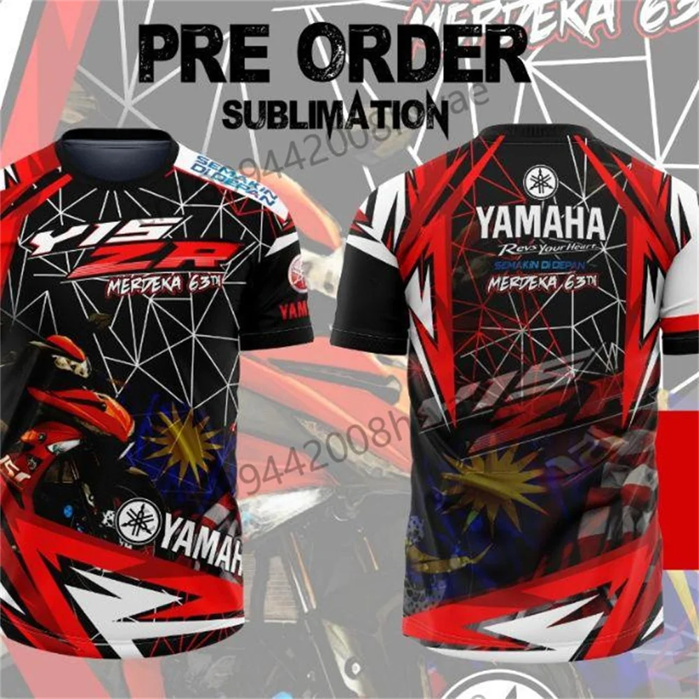 

Yamaha racing suit, speed-conquering heavy motorcycle, Yamaha short-sleeved T-shirt, quick-drying cycling top.