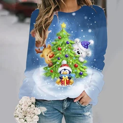 Christmas tree Sweatshirt Soft and Comfortable Long Sleeve Crew Neck Design for Casual Wear - Perfect for Ladies and Girls Wom