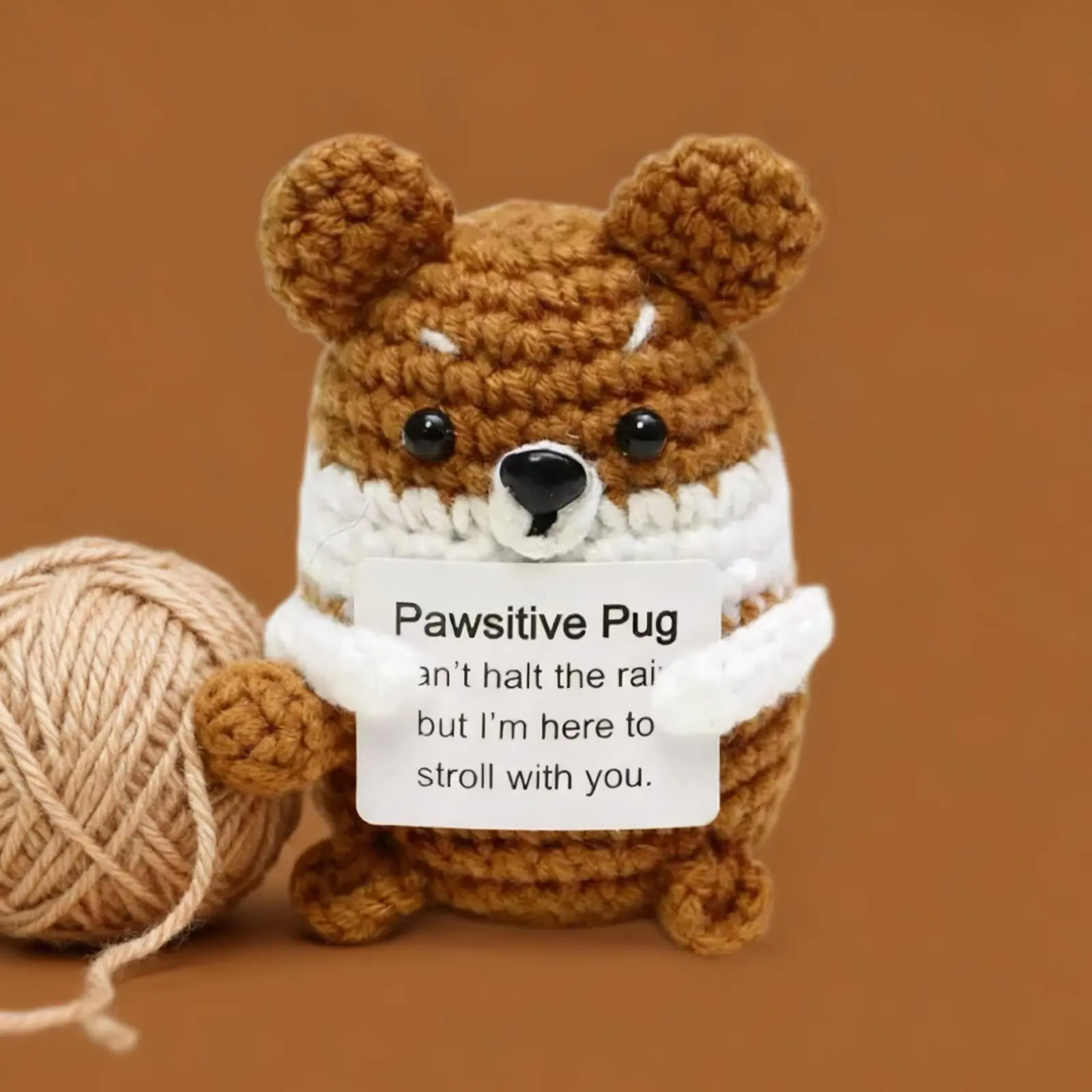 Funny Crochet hamster Charm Handmade Knitted Ornament Pawslive hamster Card Kawaii Bookshelf Decor Emotional Support