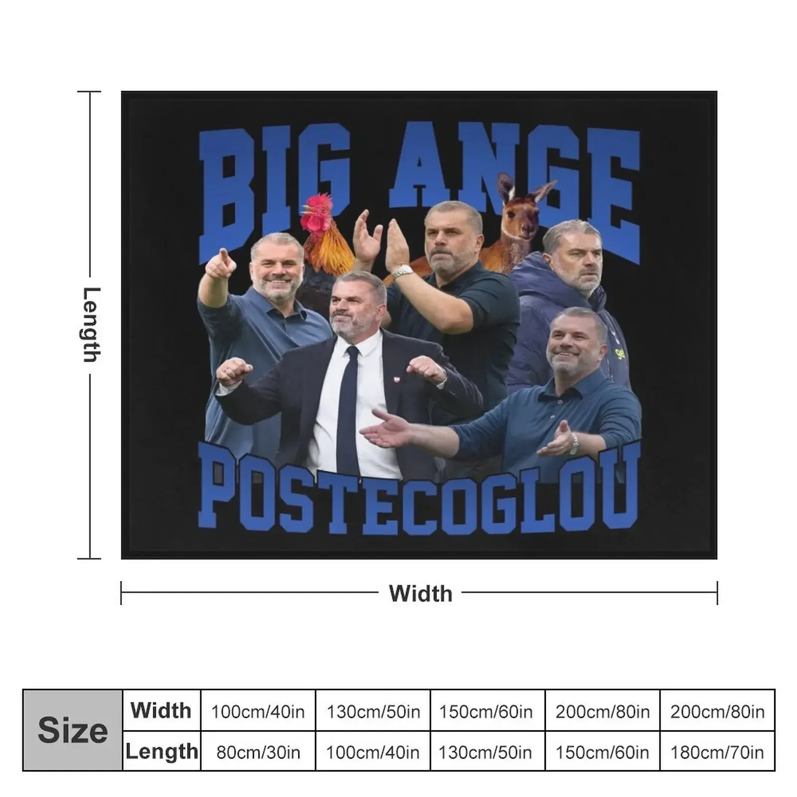 Big Ange Postecoglou Graphic Throw Blanket Luxury St for sofa Luxury Designer Blankets