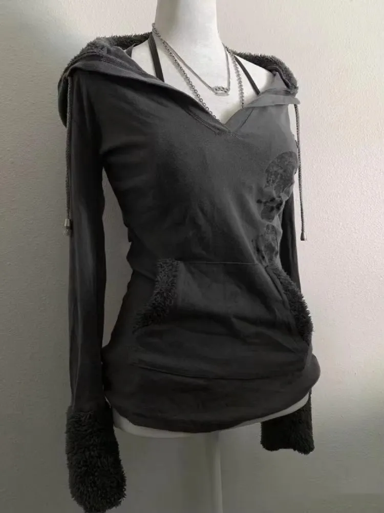 American Style Casual Fashion Women\'s Pullovers Hoodie Retro Aesthetic Trend Sweatshirts Y2k Hip Hop Sportswear Hoodies
