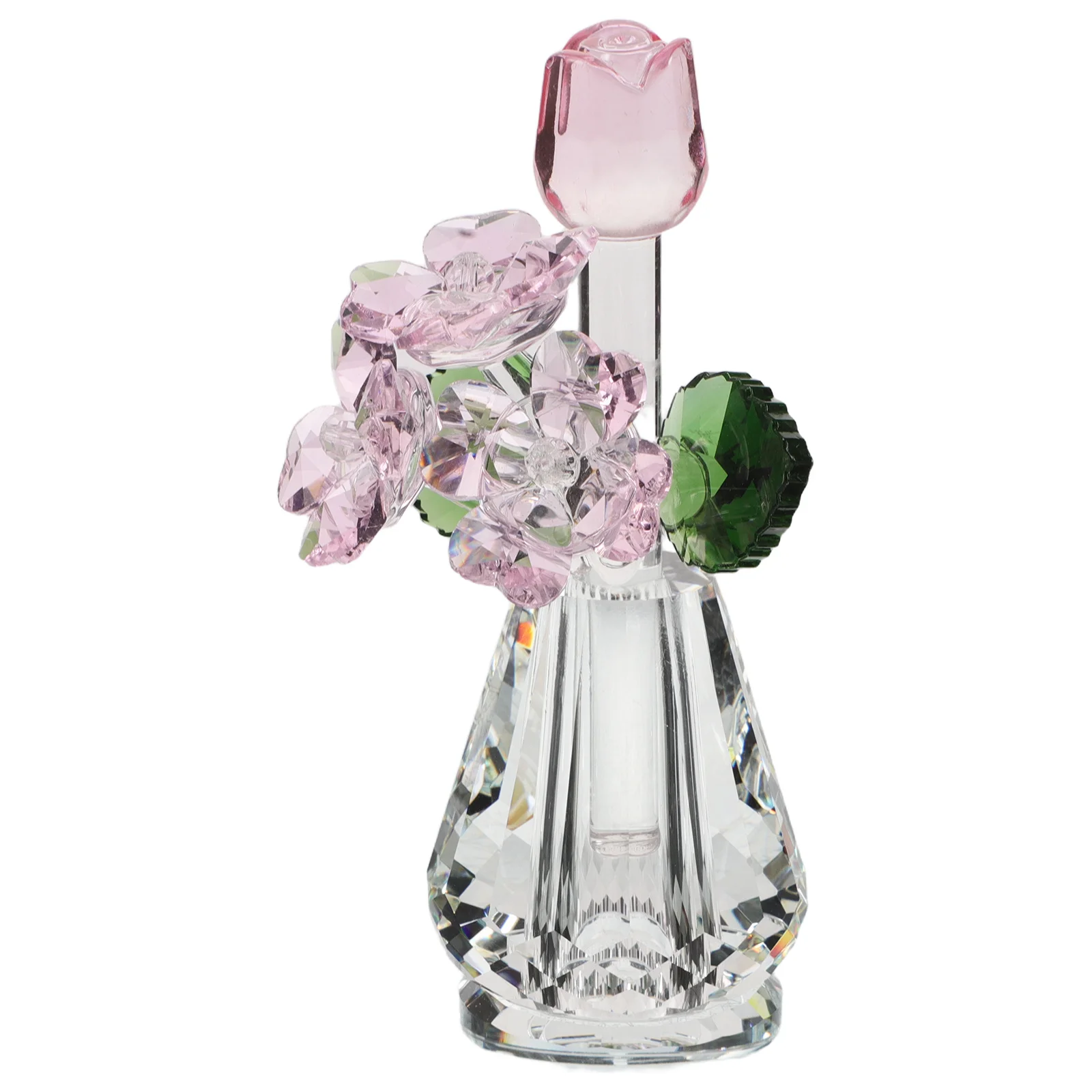 

Crystal Rose Flower with Vase Elegant Home Decor Anniversary Wedding Centerpiece Gift for Valentine's Day Mother's Day Spring