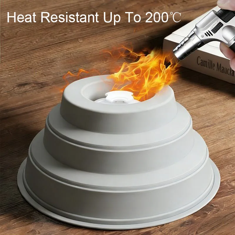 Microwave Food Cover Heat Resistant Silicone Microwave Splash Guard Splatter Cover Foldable Microwave Oven Pan Lid