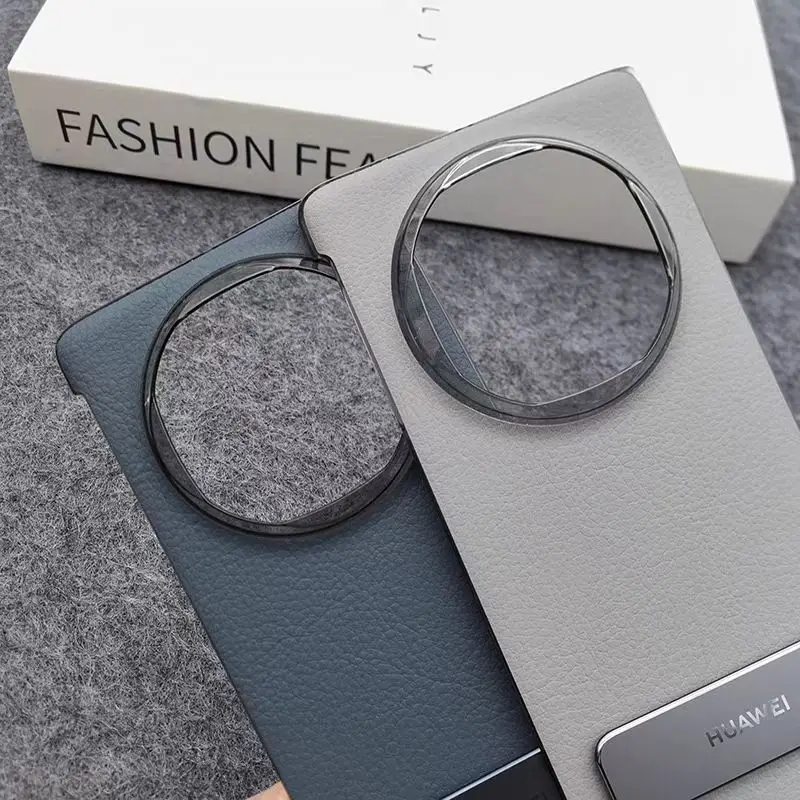 حافظة أصلية من الجلد الطبيعي لهاتف هواوي ميت X6 غطاء حامل واقٍ لهاتف الكمبيوتر الصلب مع مسند لهاتف Matex6