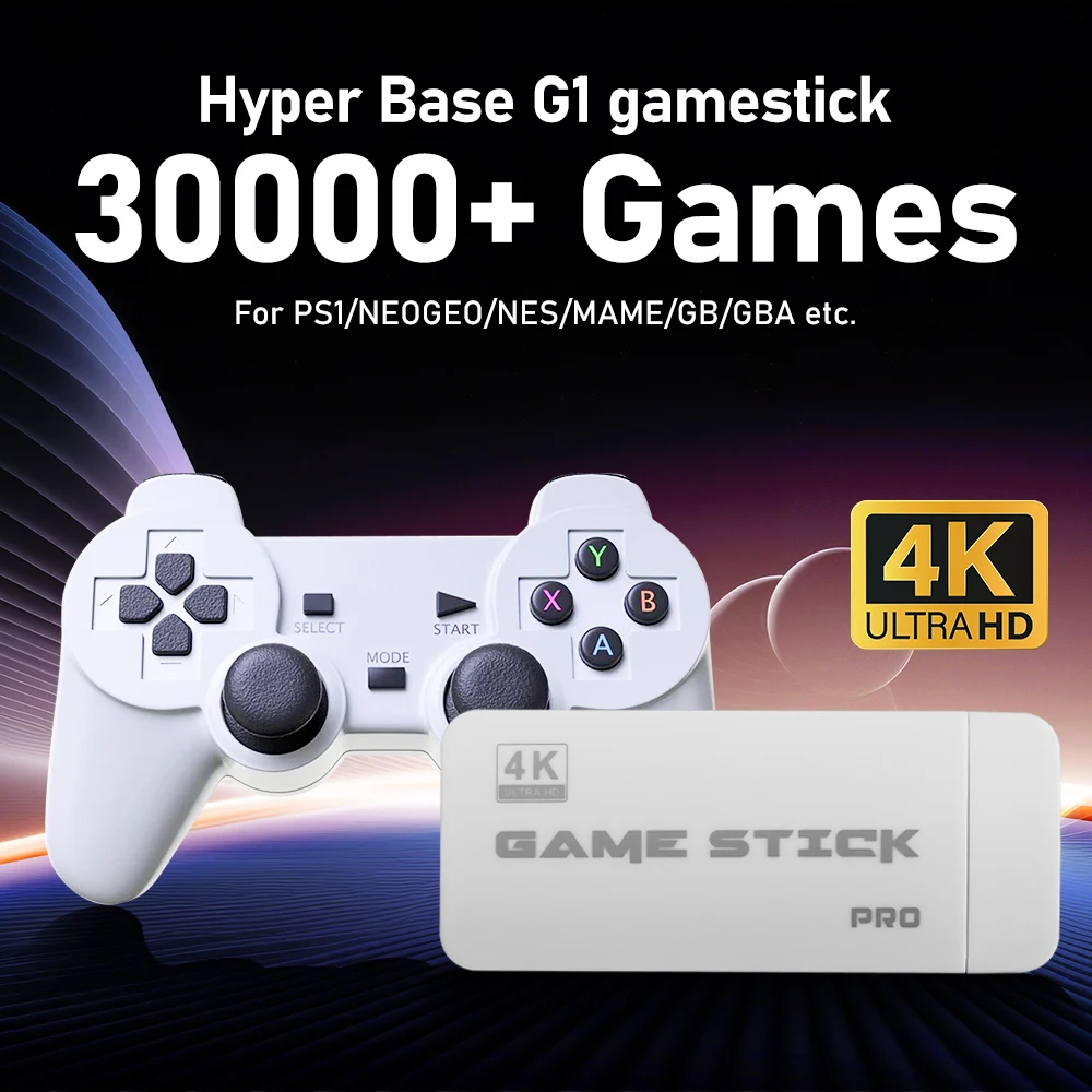 

Retro 64GB Game Stick Mini TV Game Console Game controller With 30000+ Games&15+ Emulators HD Output For PS1/ARCADE/SNES/MAME