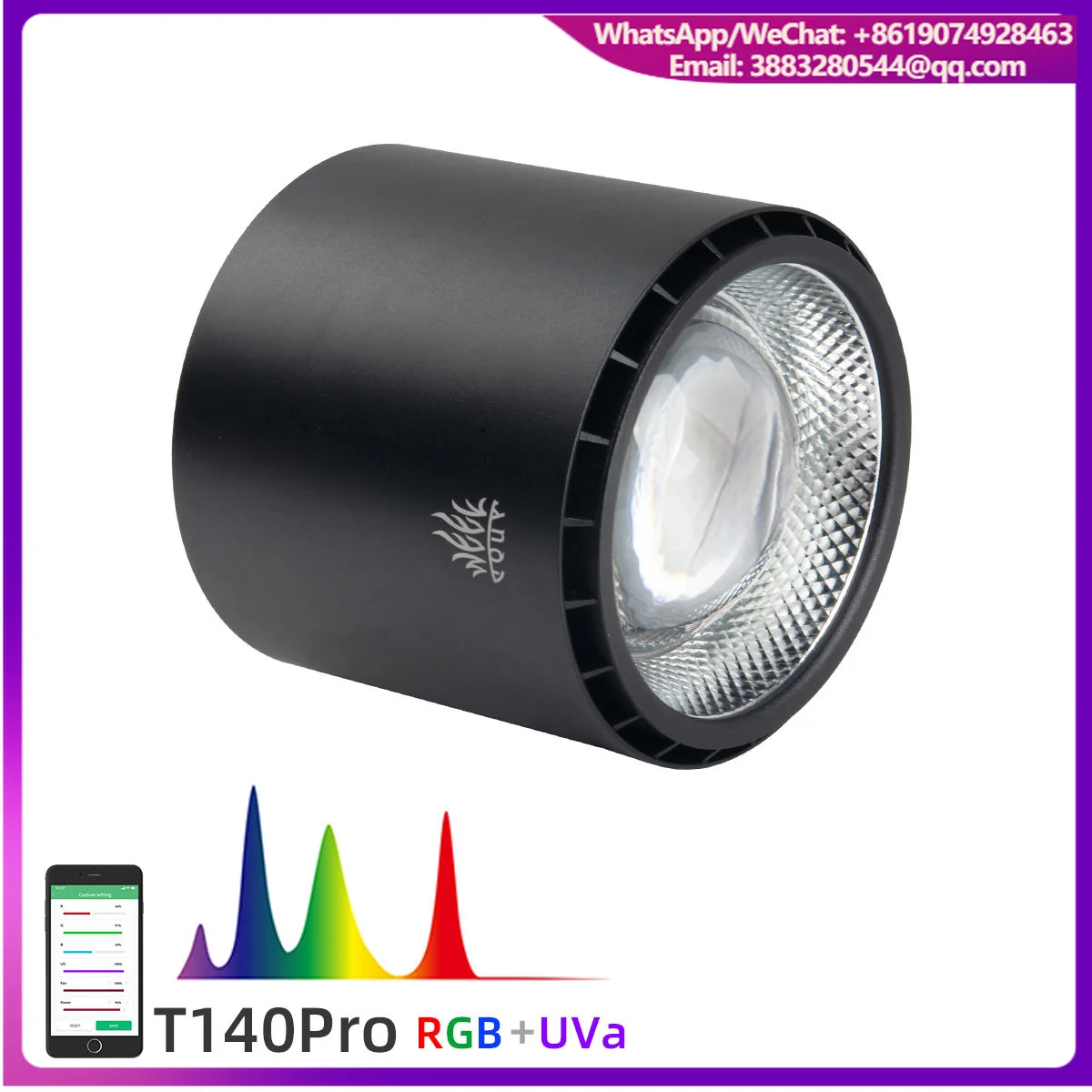 Week Aqua T140Pro APP RGB+UV 90W Metal Native Downlight Dimming Timing Aquarium LED Aquatic Light