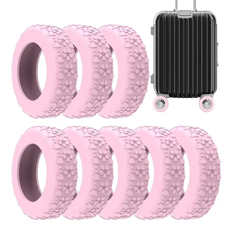 Suitcase Wheel Covers 8pcs Silicone Waterproof Wheels Protectors for Suitcase Silent Protective Cover for Spinner Wheel