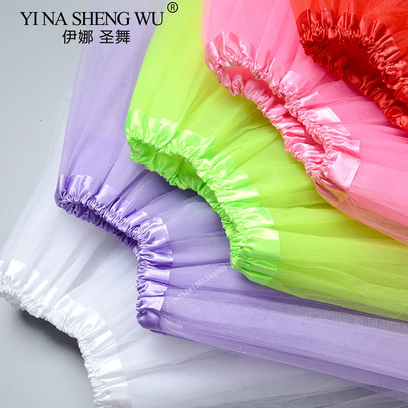 Fille taille élastique Ballet Dancewear Mini Tutu jupe pour fête d'anniversaire danse 3 couches Tulle Ballet Tutu jupe pour enfants 2-8Y filles