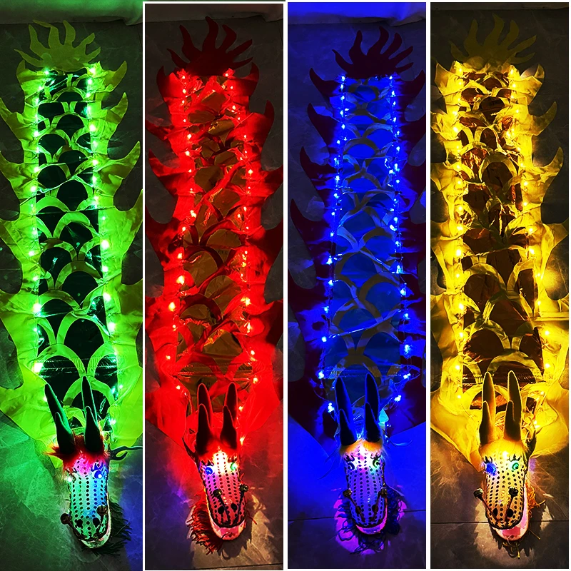 2/3/5Meters 3D LED Glowing  Dragon Poi Square Fitness Dance Dragon Festival  Performance Props Chinese New Year Dance LED Ribbon view 4