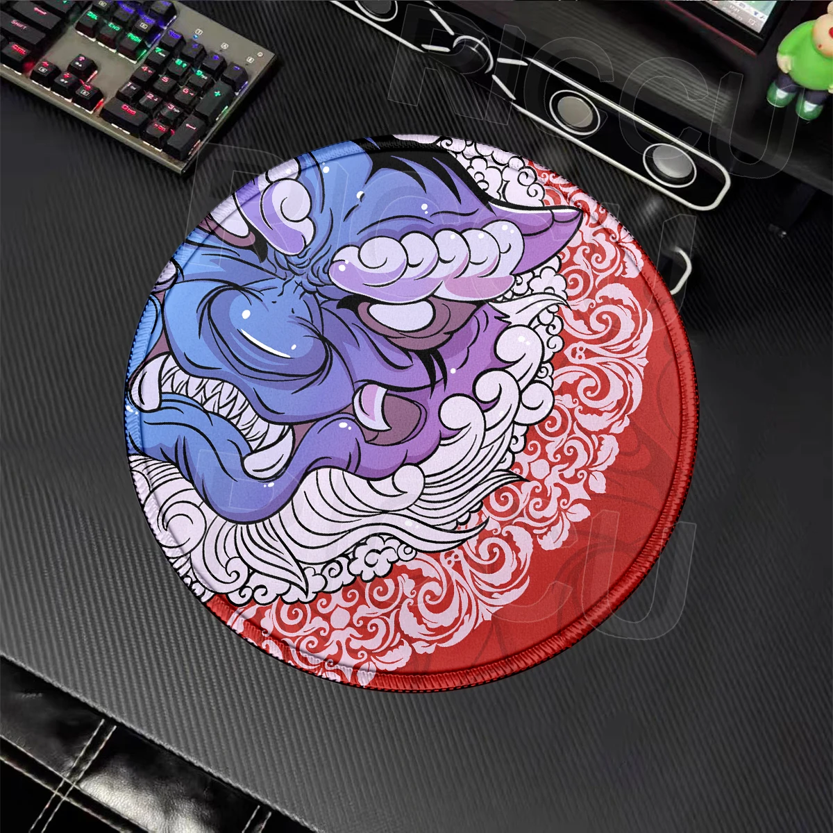 Round Mouse Pad Gamer Professional Premium Lock Edge Mousepad Anime Tiger Speed Desk Pad Portable E-Sports Keyboard Rubber Mat