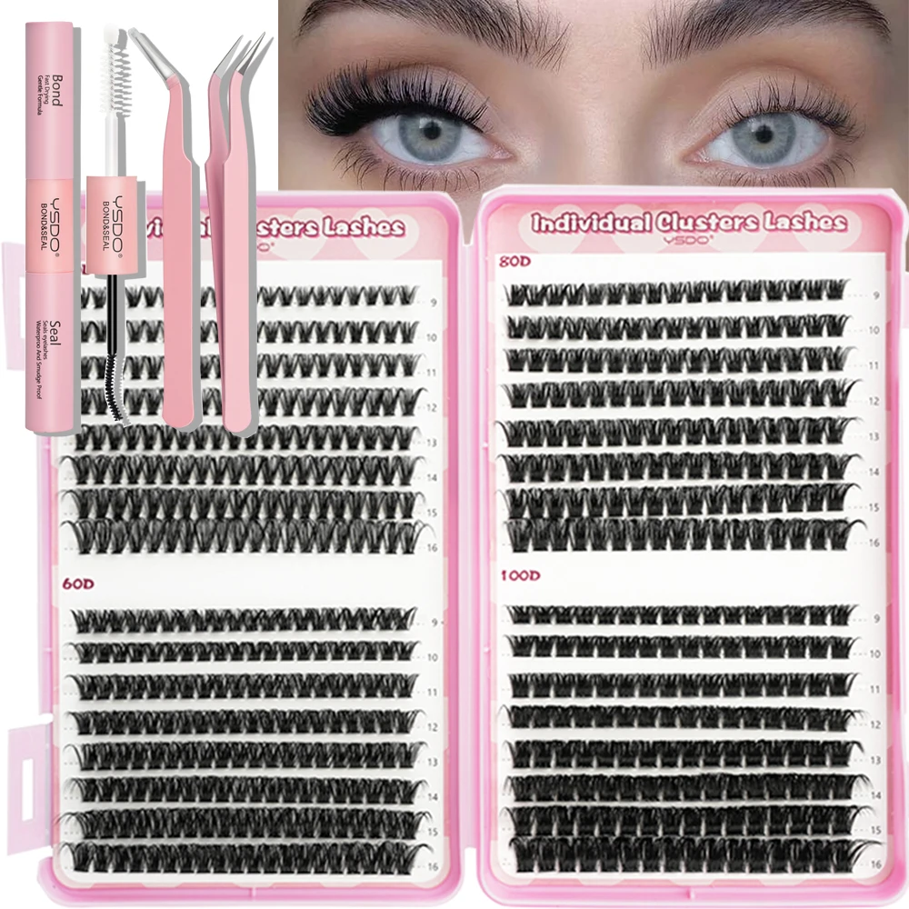 SHIDISHANPIN 9-16mm Individual Lashes 10/32 Rows Natural Eyelash Extension 30D/120D Cluster Grafting False Eyelashes Set Makeup