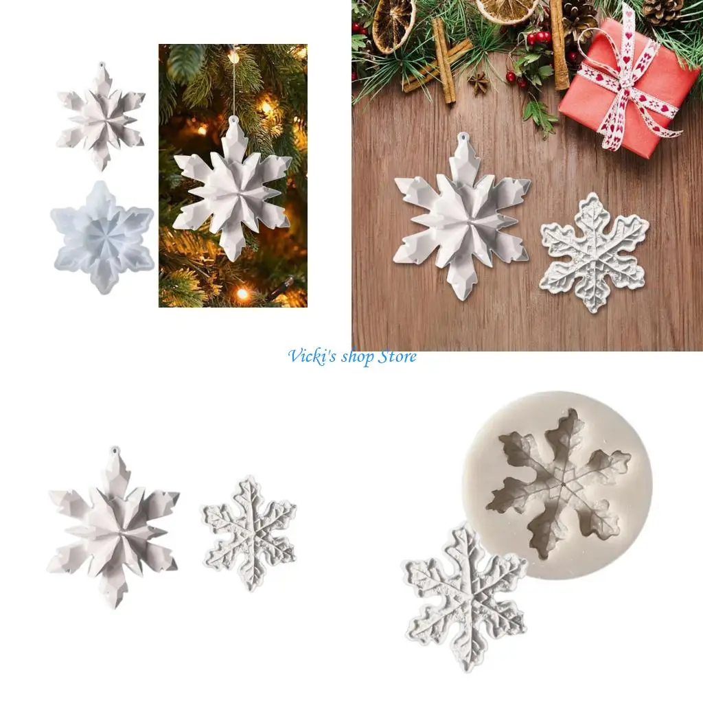 

Фестивальные силиконовые формы для снежинок для рождественских украшений, выпечки и изготовления сезонных орнаментов ручной