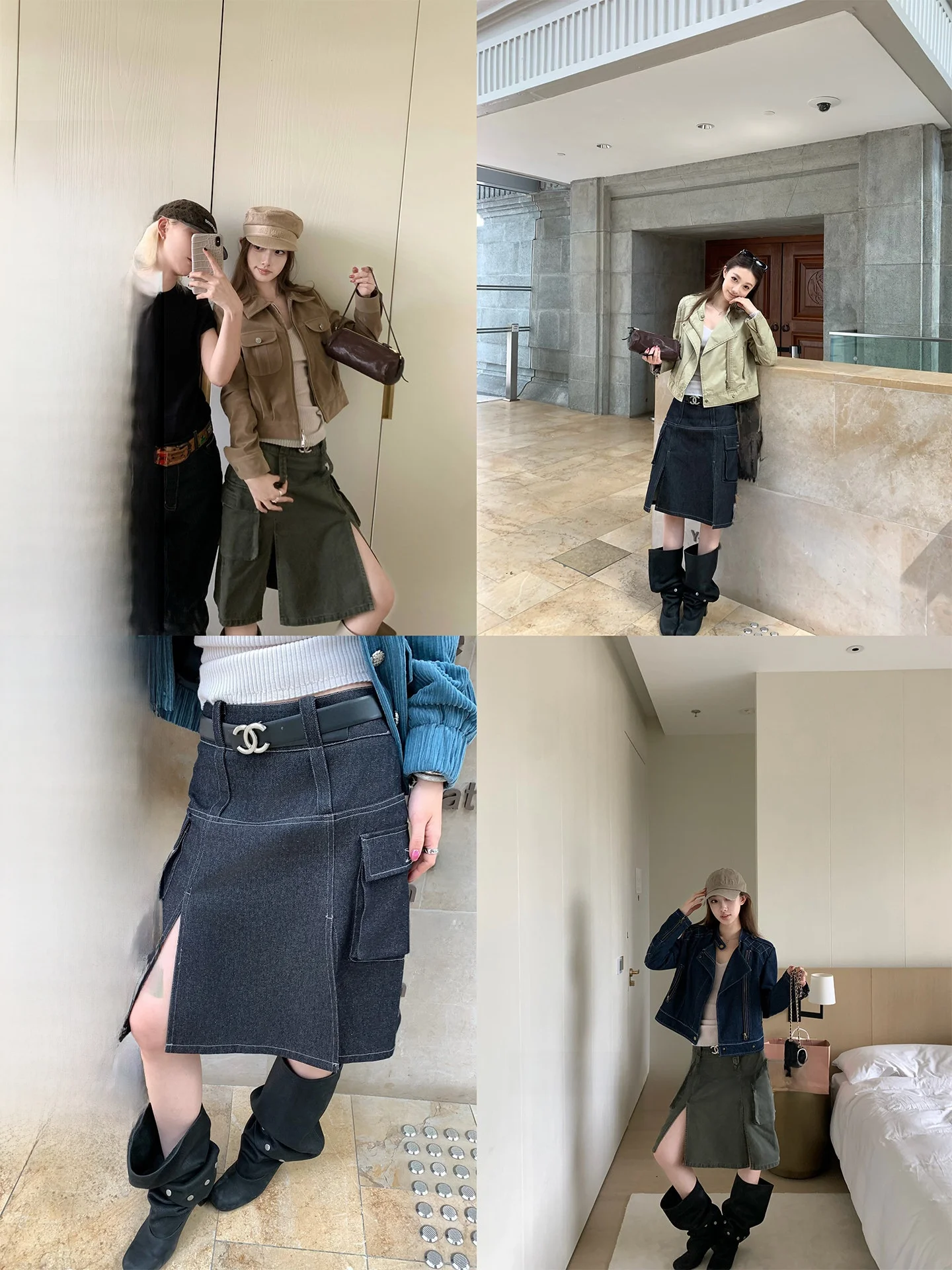 

Джинсовая юбка Waed Denim для женщин, модный дизайн, рабочая одежда, с боковым разрезом, повседневная, с низкой талией, H-образная юбка