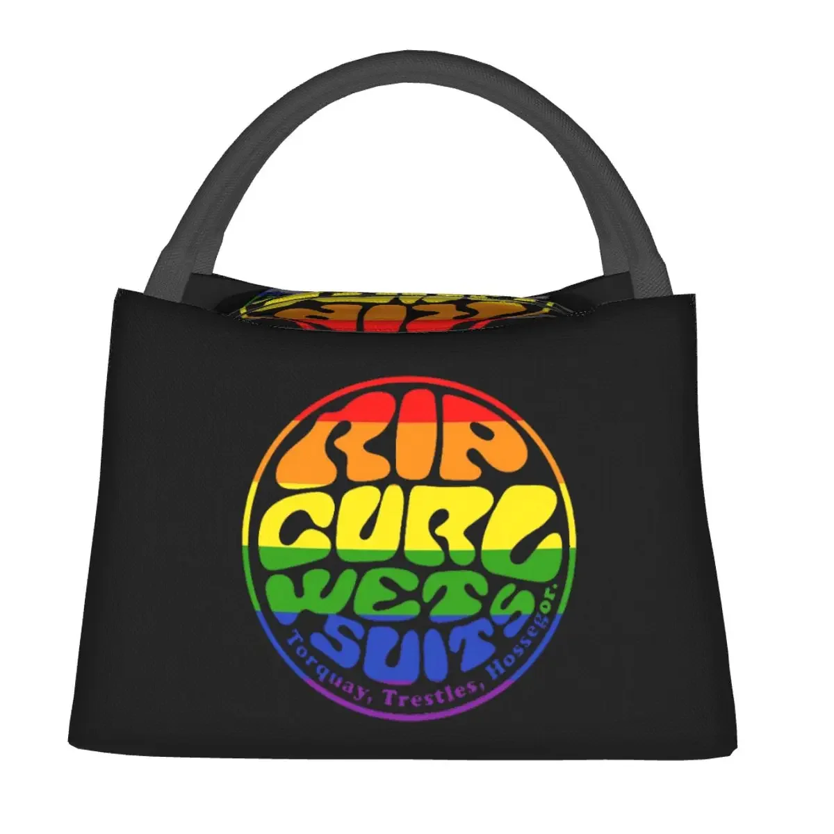 Tie Dye Rip Curl Design Lunch Bags Insulated Bento Box Portable Lunch Tote Picnic Bags Cooler Thermal Bag for Woman Student Work