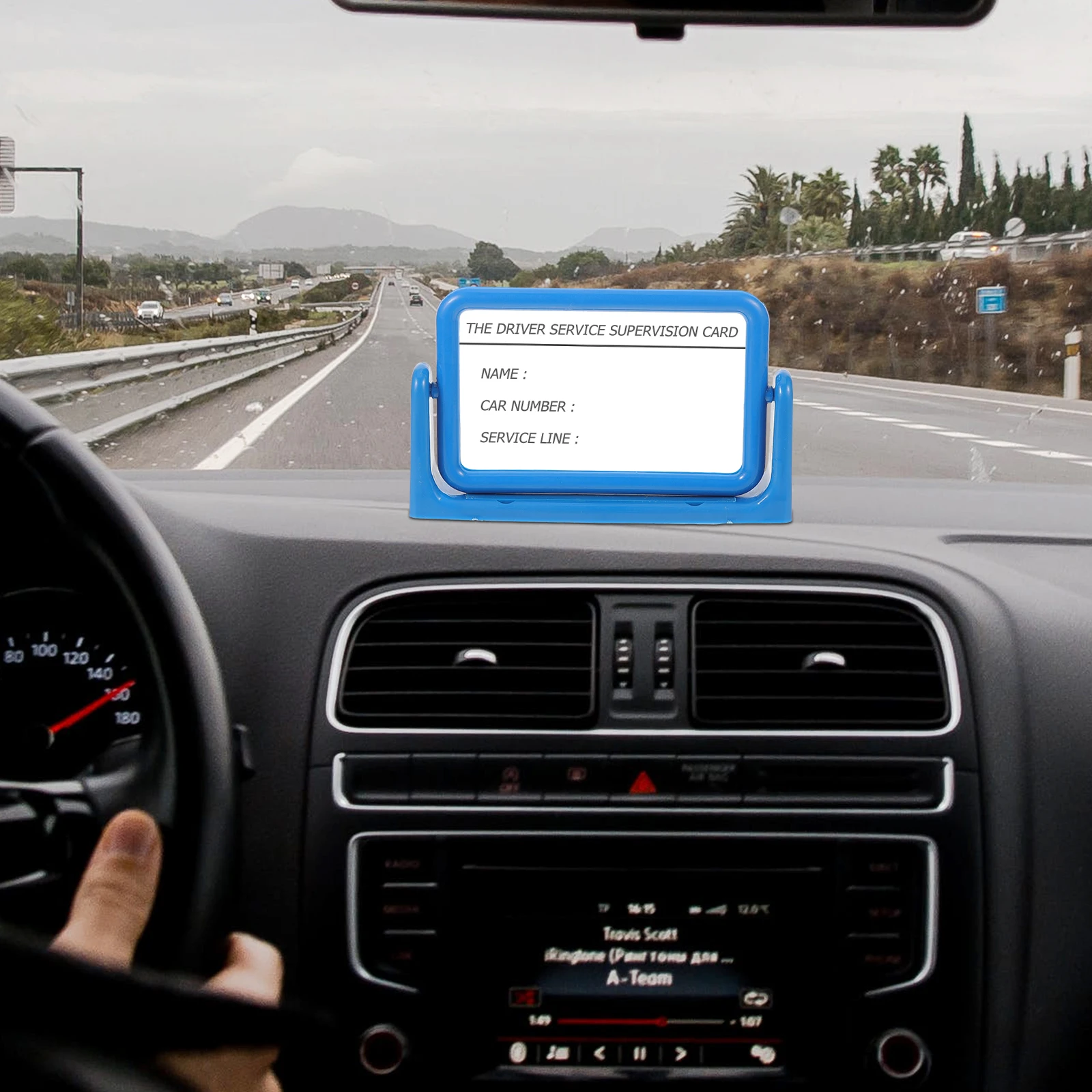 

Taxi Service Supervision Cards Blue Plastic Frame for Bus Driver Monitoring Durable Business Card Plate Holder Plastic Name St