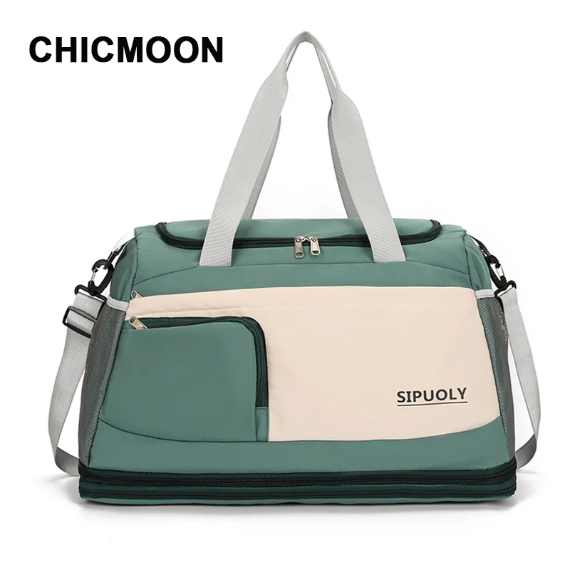 Double Expansion Women Travel Bag Contrast Color Tote Bag Large Capacity Women Crossbody Bags Oxford Waterproof Weekend Bags Men