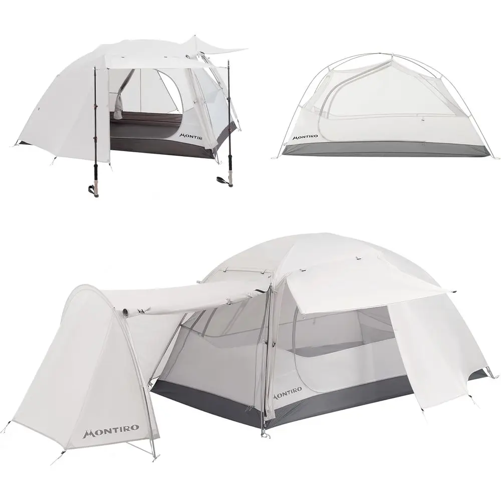 

2-Person Backpacking Tent with Attachable Extension Shelter, Lightweight for Camping, Hiking, and Biking