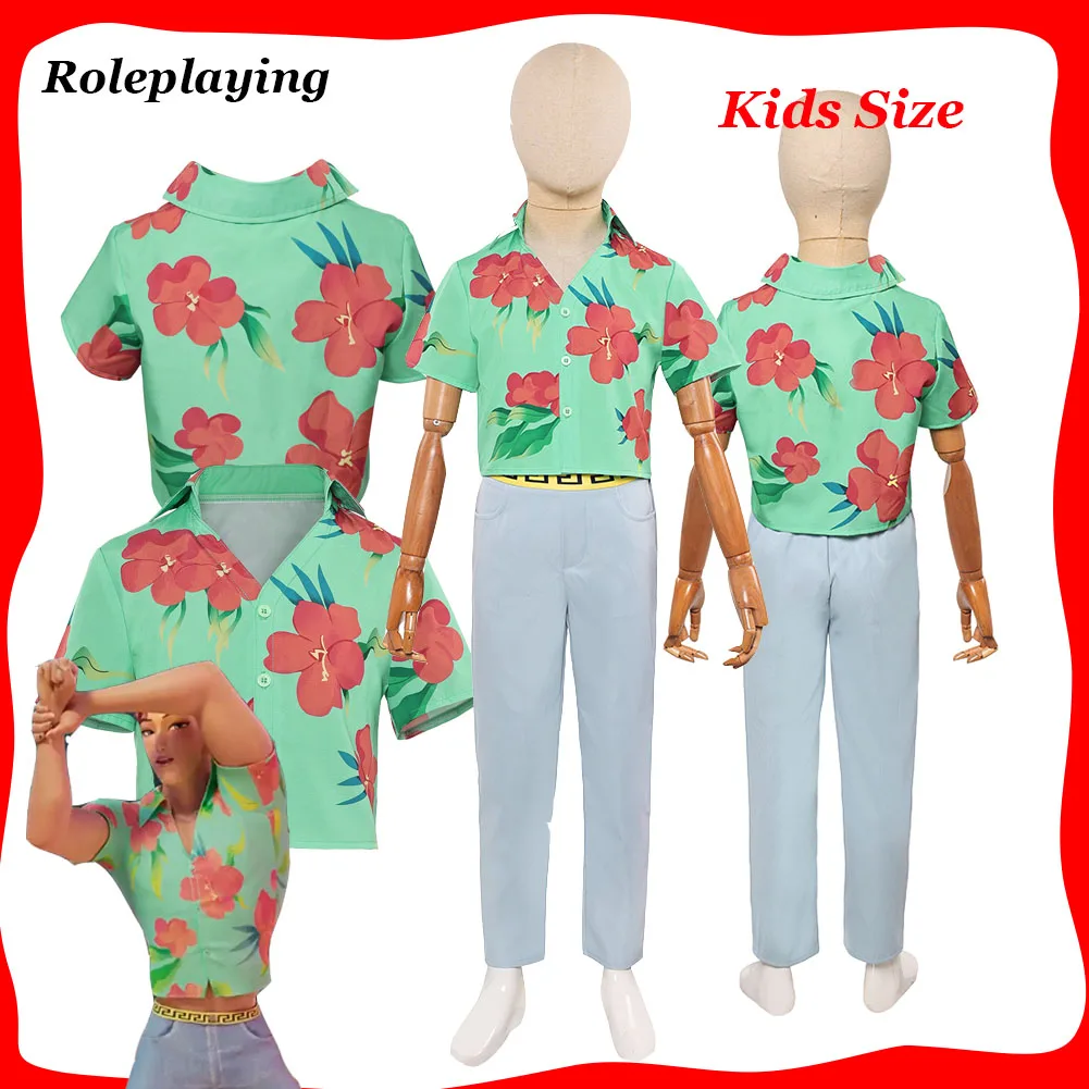 

Saja Boys Abbby Cosplay Costume Green Shirt Tops Pants for Kids Children Fantasy Roleplay Disguise Cloth Halloween Carnival Suit