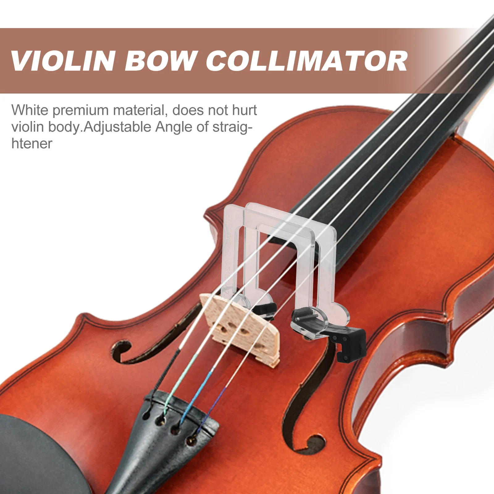 

1pc Durable Violin Bow Collimator Straighten Adjuster Practice Tool For Beginners Lightweight Mini Size White Material Safe For