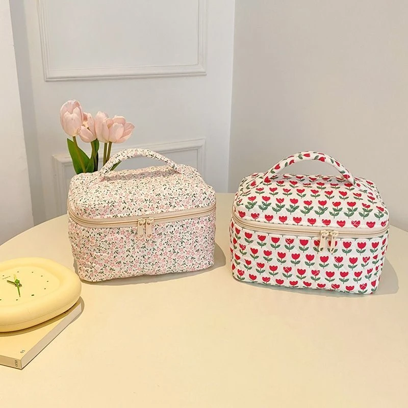 

Портативный органайзер для косметики, дорожный набор для туалетных принадлежностей, косметичка большой вместимости с цветочным узором, модная сумка для косметики и гигиенических принадлежностей