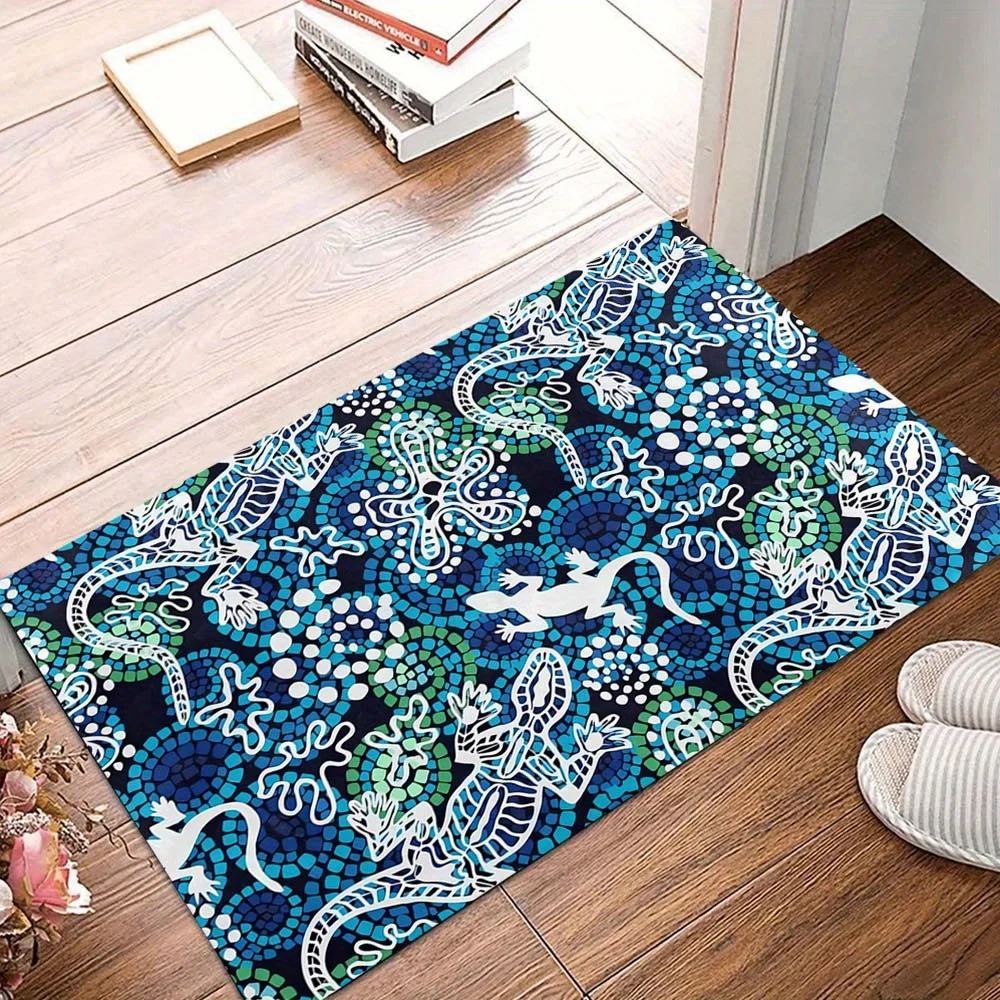 Your Home Textiles - 1pc Blue Style Square Rug Decoration
