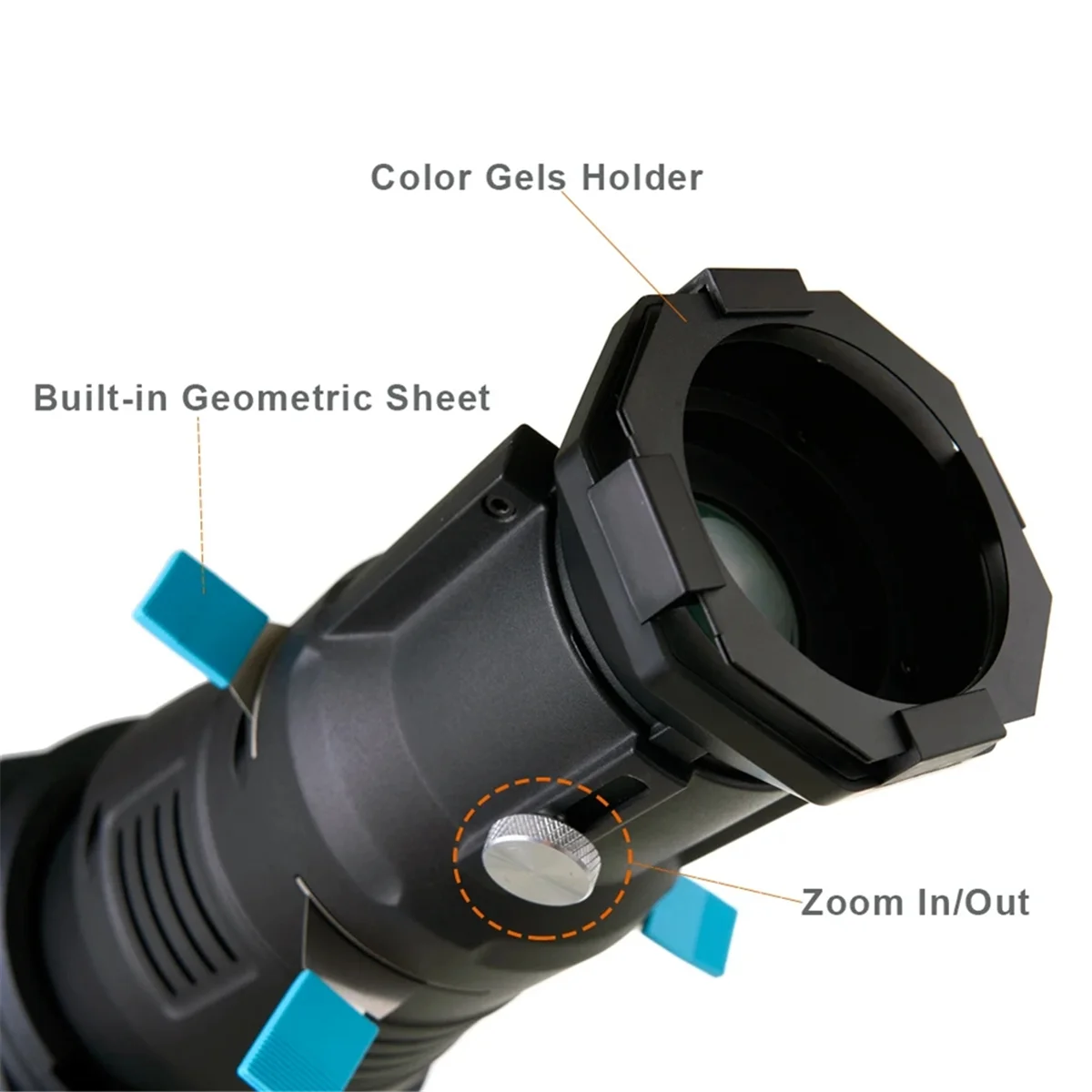 A99X Focalize Conical Snoot Bowens Photography Photo Condenser Built-in Geometric Sheet Shapes Gobo Filter 36° Single Lens