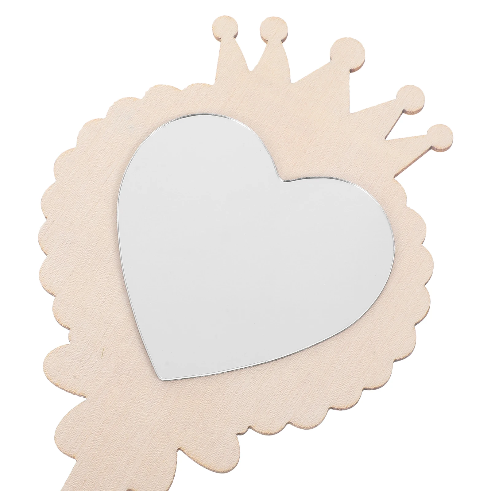 

12 Pieces Kids Decorative Princess Mirrors DIY Wooden Handheld Unfinished Craft Paintable Blank Set Easy Customize
