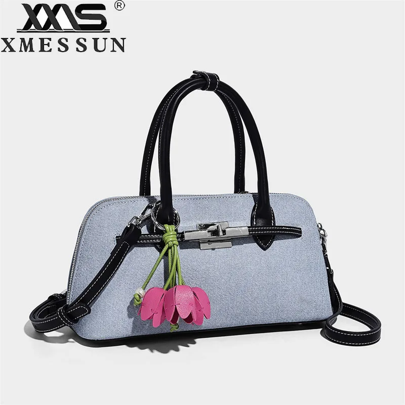 

New Large Capacity Fashionable Denim Women's Tote Bag,Ladies Shoulder Crossbody Handbag Stylish Trendy Handheld Commuter Bag ins