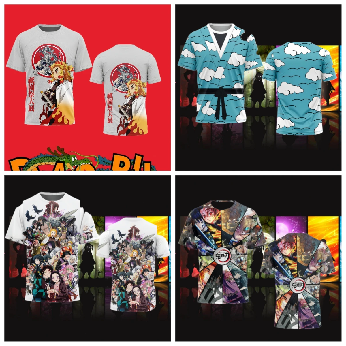 

25/26 Latest Hot Selling Anime Demon Slayer Series Anime Fans Cost T-shirt Summer Adult Children's T-shirt Casual Fashion Top